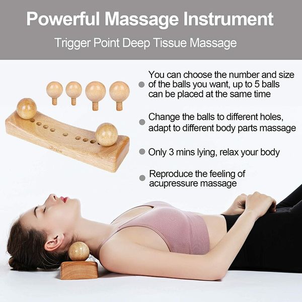 Muscle Release Tool and Personal Body Massage for Release Back Bain, Trigger Point Physical Therapy with 6 Massage Heads