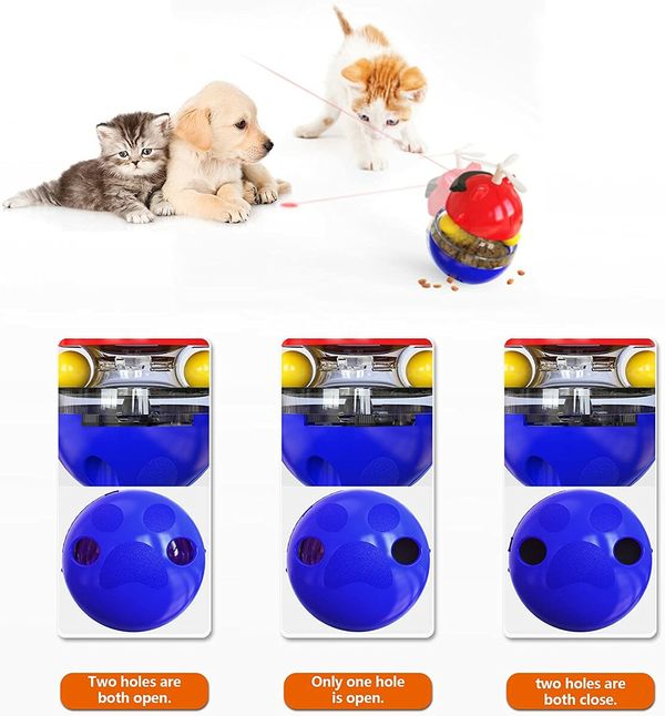 Cat Toy Automatic, Pet Toy Balls, Multifunctional Interactive Laser Cat Toy with Swing Tumbler USB Charging