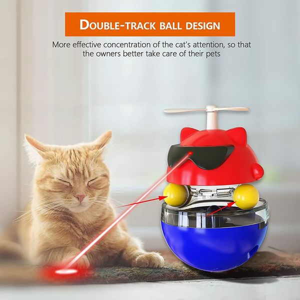 Cat Toy Automatic, Pet Toy Balls, Multifunctional Interactive Laser Cat Toy with Swing Tumbler USB Charging