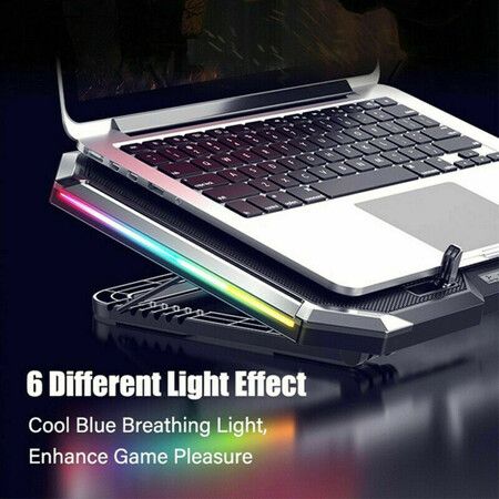 Cooler Cooling Pad USB Stand Controllable RGB light Radiator For Laptop Notebook