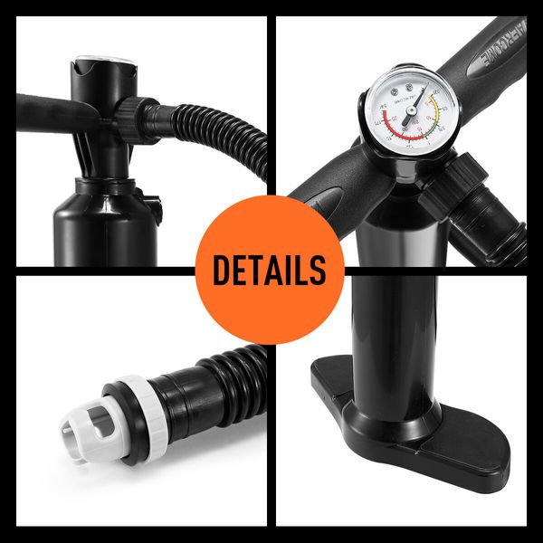 SUP Hand Pump Light Weight Air Inflator for Inflatable Board and Boat Max 27.5 PSI