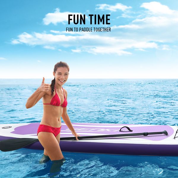 GENKI Stand Up Paddle Board 2 in1 Inflatable SUP Surfboard Kayak Purple