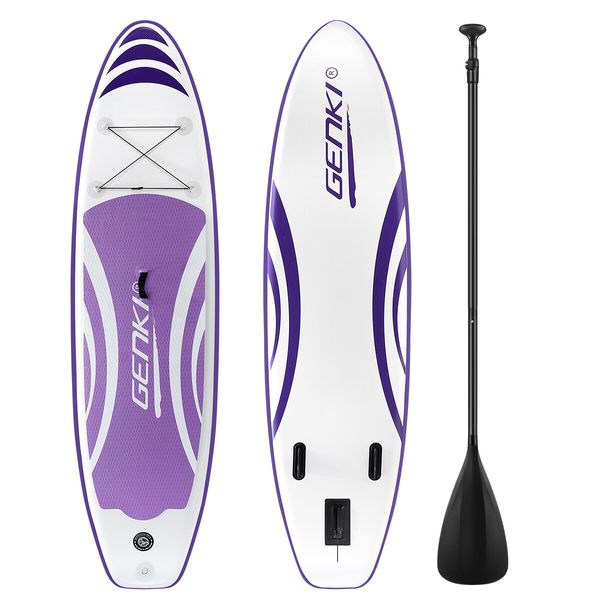 GENKI Stand Up Paddle Board 2 in1 Inflatable SUP Surfboard Kayak Purple