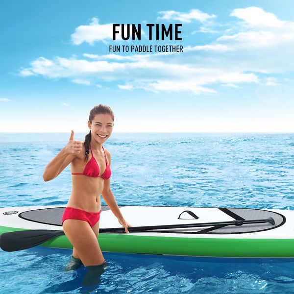 GENKI Inflatable SUP Stand Up Paddle Board Surfboard Kayak 2 in1 Dark Green