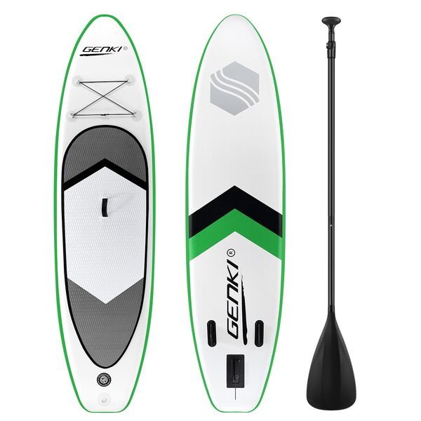 GENKI Inflatable SUP Stand Up Paddle Board Surfboard Kayak 2 in1 Dark Green