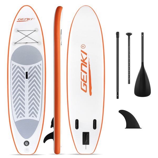 GENKI 2 In 1 SUP Inflatable Paddleboard Kayak Stand Up Surfing Board Orange