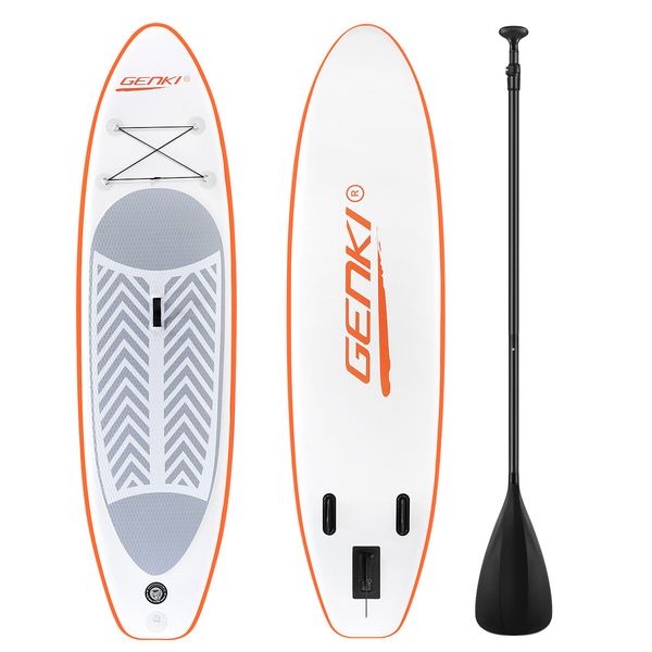 GENKI 2 In 1 SUP Inflatable Paddleboard Kayak Stand Up Surfing Board Orange