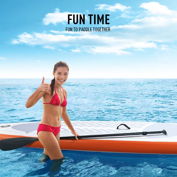 GENKI Stand Up Paddle Board Inflatable SUP Surfboard Kayak with Seat Orange