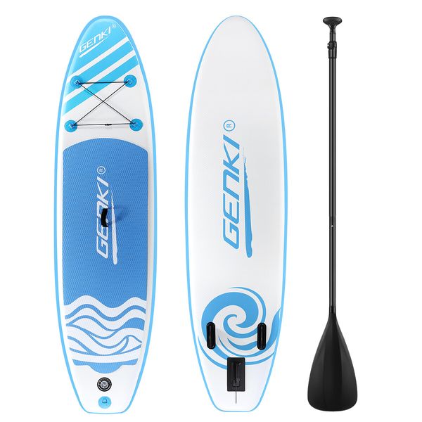 GENKI 2 in 1 SUP Inflatable Stand Up Paddle Board Surfboard Kayak Blue