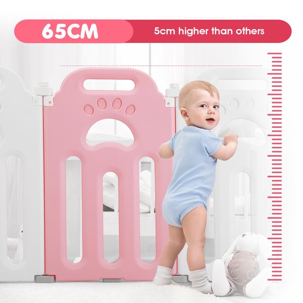 Baby Playpen Kids Fence Room Barrier Safety Gate Enclosure Child Activity Centre Toddler Play Yard Foldable Bear Design 20 Panels