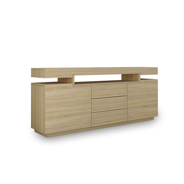 3 Drawer Sideboard TV Stand Cabinet Entertainment Unit Buffet Table Oak 160x35x72cm