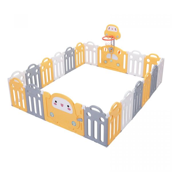 Baby Playpen Activity Centre Fence Room Kids Barrier Child Enclosure Safety Gate Toddler Play Yard Foldable Car Design 20 Panels