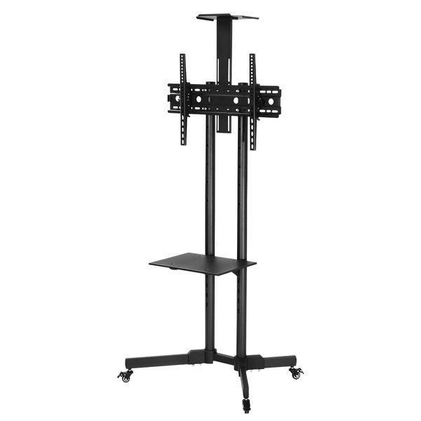 32 to 65 Inch Mobile TV Floor Stand Freestanding Television Bracket Swivel TV Mount with Shelf