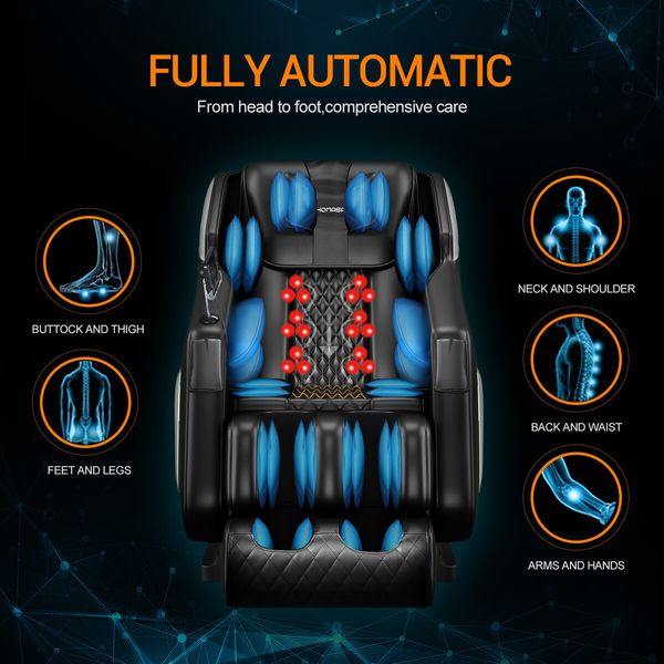 HOMASA LCD touch screen Full Body Massage Chair Zero Gravity Recliner