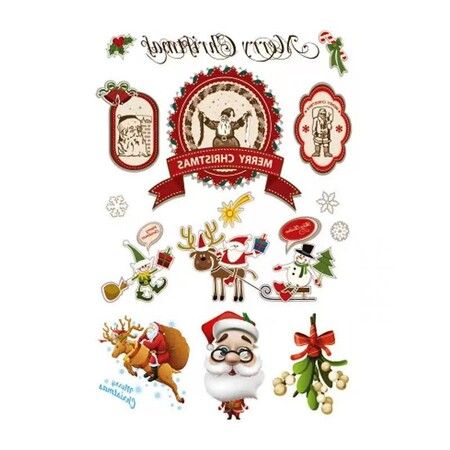 8p Christmas Temporary Tattoos Waterproof Hot Stamping Stickers Face Body