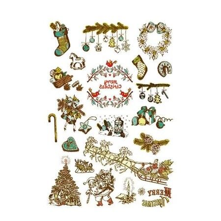 8p Christmas Temporary Tattoos Waterproof Hot Stamping Stickers Face Body