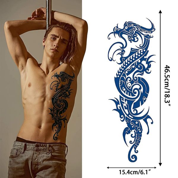 10p Semi Permanent Sleeve tattoos Full Arm Waterproof Long-Lasting 2-3 Weeks 46.5X15.5CM