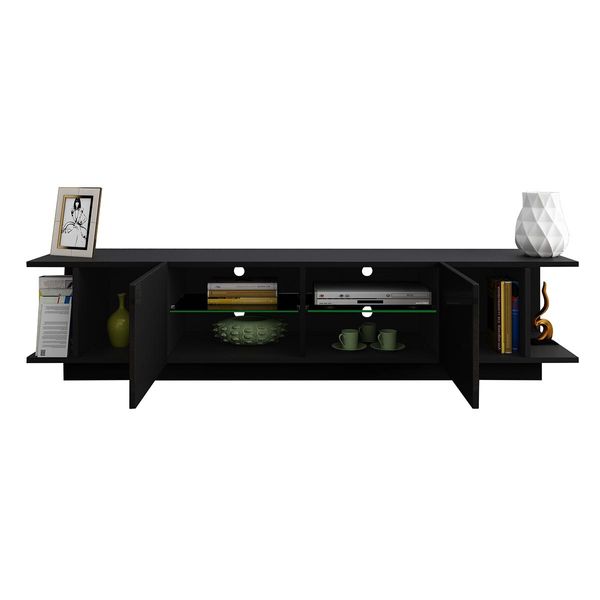 TV Cabinet Stand Entertainment Unit LED TV Console Table Furniture High Gloss Front Black