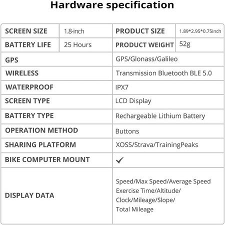 XOSS G+ GPS Bike Computer, Bluetooth Cycling Computer Waterproof MTB Tracker Fits All Bikes