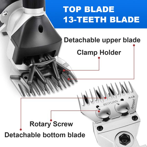 2800RPM Electric Sheep Wool Shear Clipper Livestock Hair Grooming Kit with 5m Power Cable