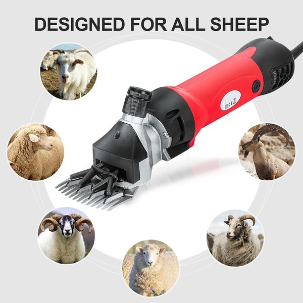 2800RPM Electric Sheep Wool Shear Clipper Livestock Hair Grooming Kit with 5m Power Cable