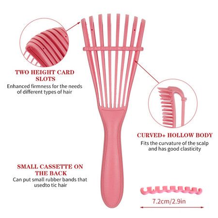 Detangling Brush for Afro America/ African Hair Textured 3a to 4c Kinky Wavy/ Curly/ Coily/ Wet/ Dry/ Oil/ Thick/ Long Hair, Knots Detangler Easy to Clean (Pink)