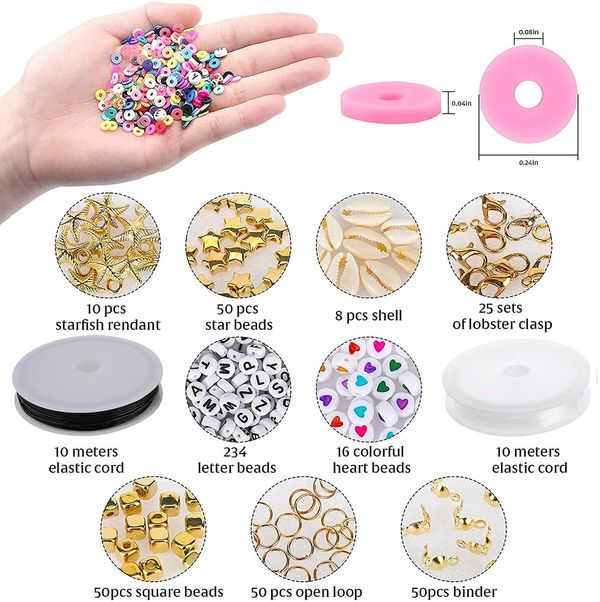 5000 Pcs Clay Letter Beads for Bracelets Necklace Making kit