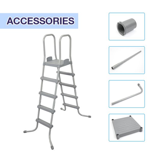 Bestway Above Ground Swimming Pool Ladder Steps Stairs for 1.32m Wall Height Pools