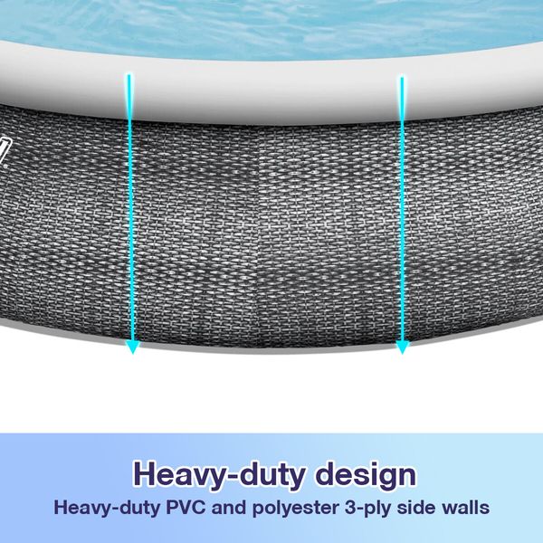 Bestway Above Ground Swimming Pool Portable Backyard Outdoor Pool Round Shape Pump Filter 4.57x1.07m