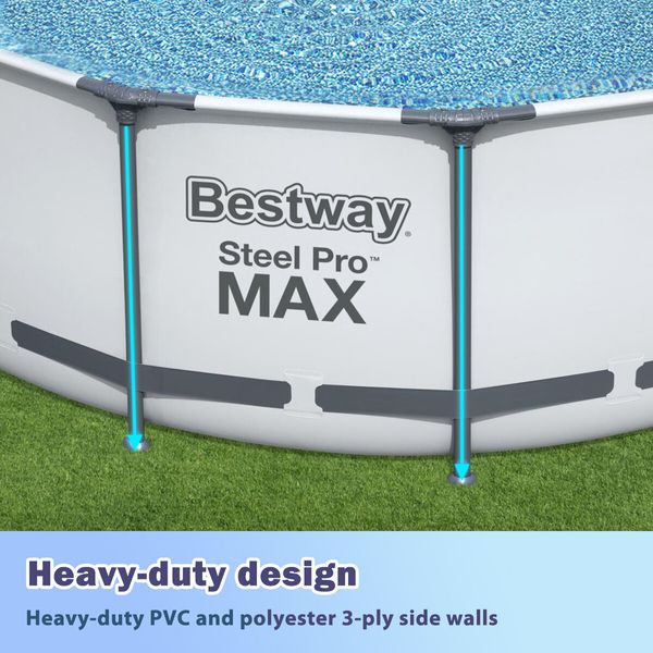 Bestway Fast Set Circular Pool Set Above Ground Luxury Swimming Spa Bath 4.57m x 1.22m