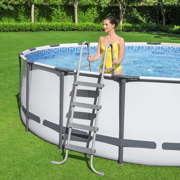 Bestway Fast Set Circular Pool Set Above Ground Luxury Swimming Spa Bath 4.57m x 1.22m