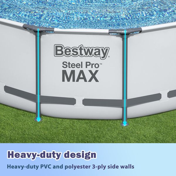 Bestway Above Ground Swimming Pool Portable Backyard Outdoor Pool Set with Filter Pump 4.88x1.22m