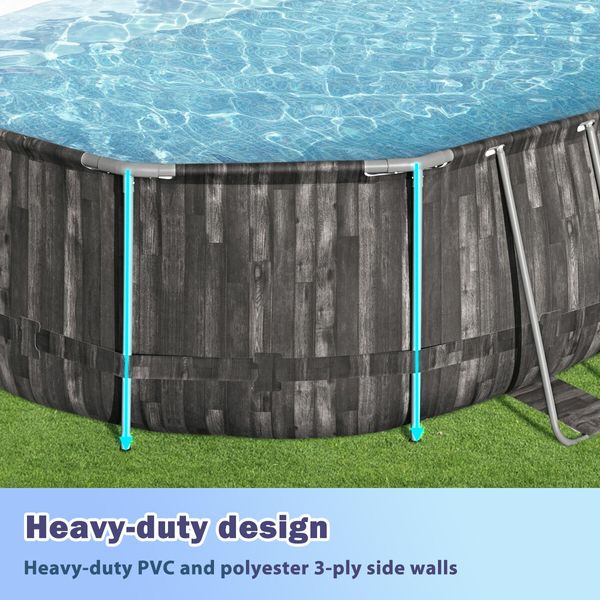 Bestway Oval Above Ground Swimming Pool Portable Backyard Outdoor Pool Set with Filter Pump 6.10x3.66x1.22m