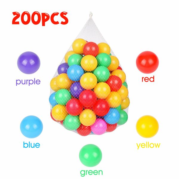 200PCS 6.5cm Ocean Balls Colourful Plastic Kids Baby Toy Ball Pit Pool Tent Playpen Soft Ball