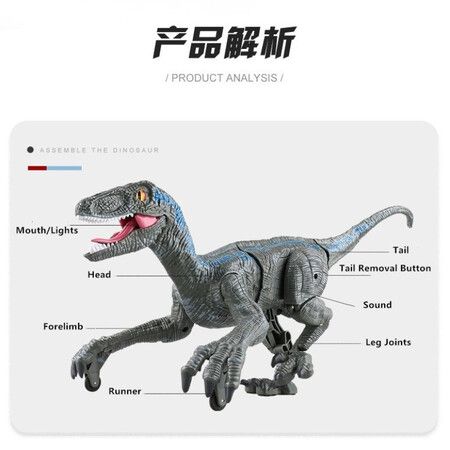 Multifunctional Dinosaur RC Dinosaur 2.4G 5CH Simulation Dinosaur Sound And Light Multi-Link Joint Remote Control Dinosaur