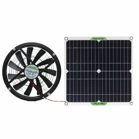 100W Solar Powered Exhaust Fan Ventilator for RVs Greenhouses Pet Houses and Chicken Coops Large 25cm Cooling System