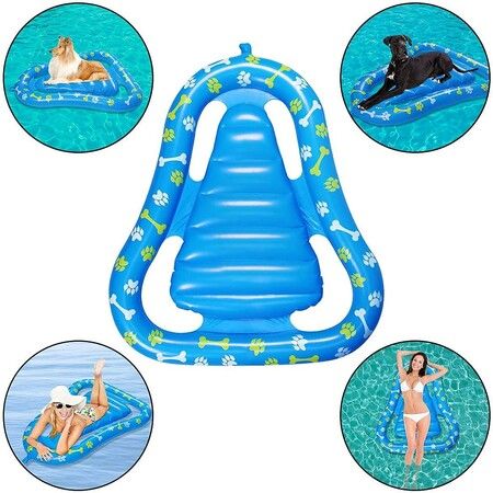 Inflatable Pool Float for Dog Ride On Puppy Paw Pets Swimming