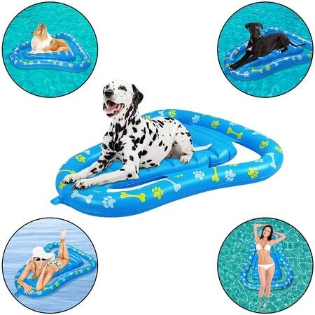 Inflatable Pool Float for Dog Ride On Puppy Paw Pets Swimming