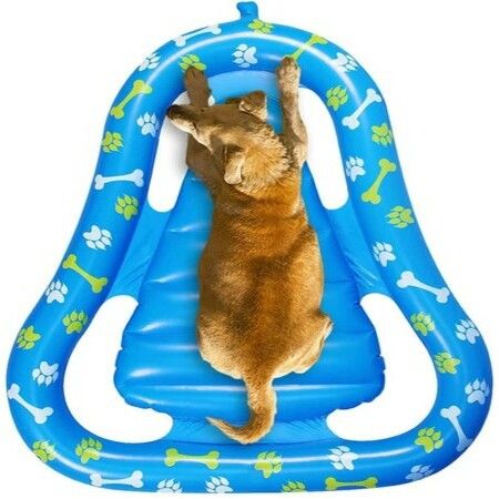 Inflatable Pool Float for Dog Ride On Puppy Paw Pets Swimming