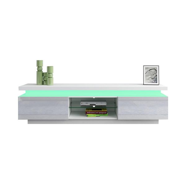 TV Cabinet Stand Entertainment Unit LED TV Console Table Furniture With 2 Doors White