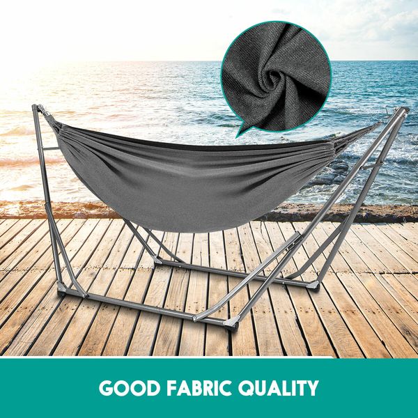 Portable Hammock Hanging Chair with Stand Camping Gear Patio Furniture Grey