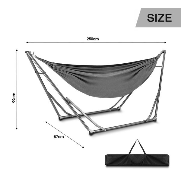 Portable Hammock Hanging Chair with Stand Camping Gear Patio Furniture Grey