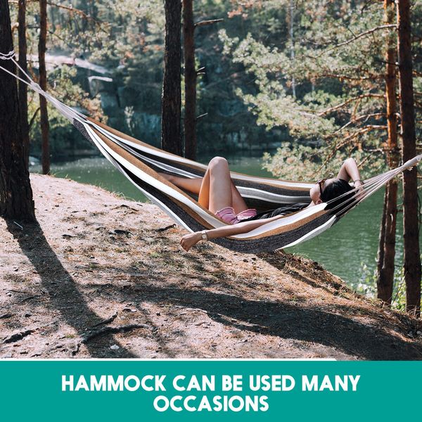 Portable Hammock with Stand Hanging Chair Patio Furniture Camping Gear Colourful