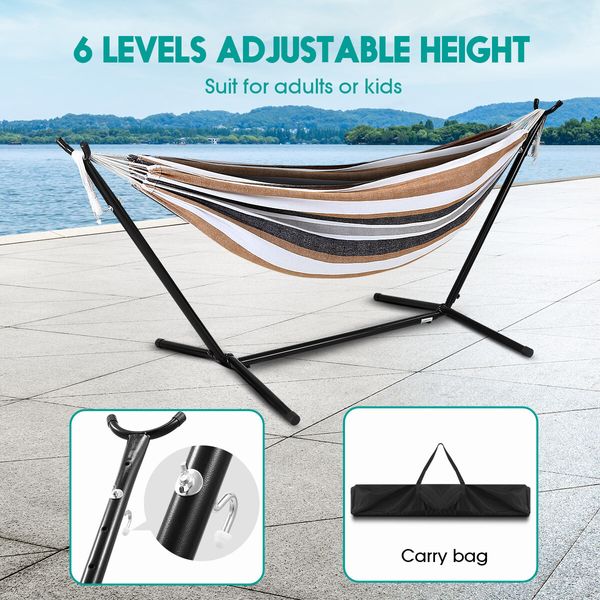 Portable Hammock with Stand Hanging Chair Patio Furniture Camping Gear Colourful