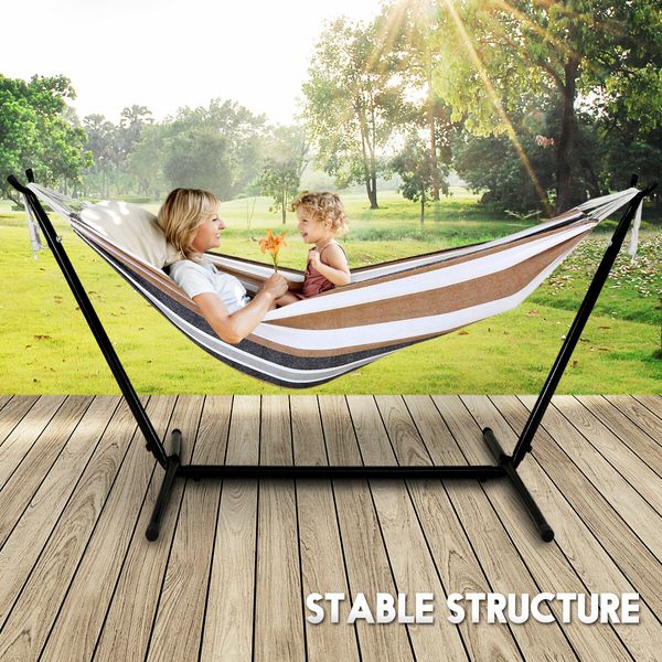 Portable Hammock with Stand Hanging Chair Patio Furniture Camping Gear Colourful