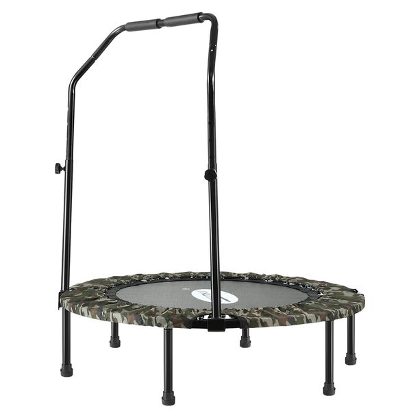 Genki Foldable Trampoline Mini Exercise for Adults Kids Indoor Fitness Workout Rebounder Camouflage 40 Inch