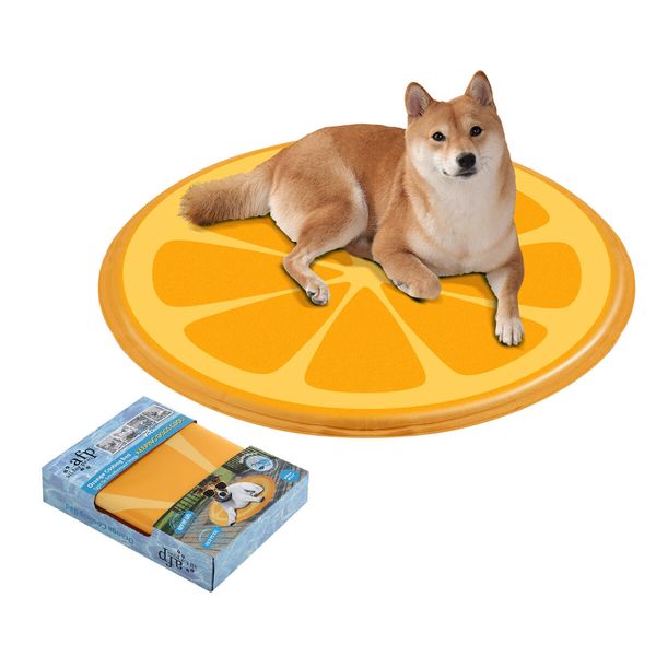 Pet Cooling Mat Dog Pad Cool Gel Pattern Cat Bed Orange 60X60CM