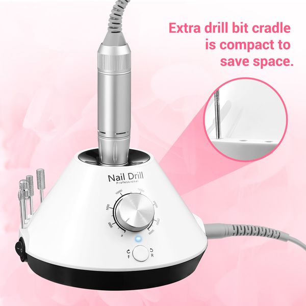 Nail Drill File Buffer Electric Professional Manicure Machine Set Portable 30000RPM 35W