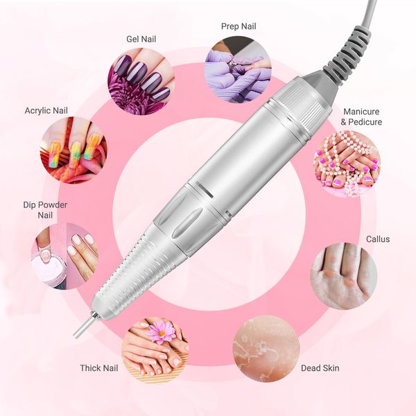 Nail Drill File Buffer Electric Professional Manicure Machine Set Portable 30000RPM 35W