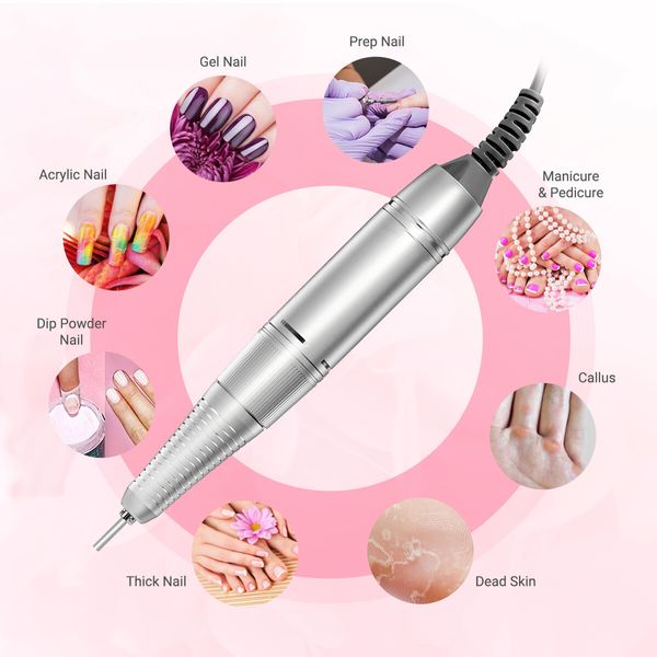 Nail Drill File Buffer Professional Portable Electric Manicure Machine Set 30000RPM 35W